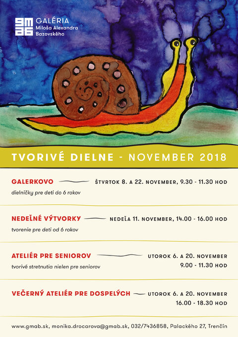 Pozývame Vás na sprievodné podujatia v mesiaci november Pozývame Vás na sprievodné podujatia v mesiaci november