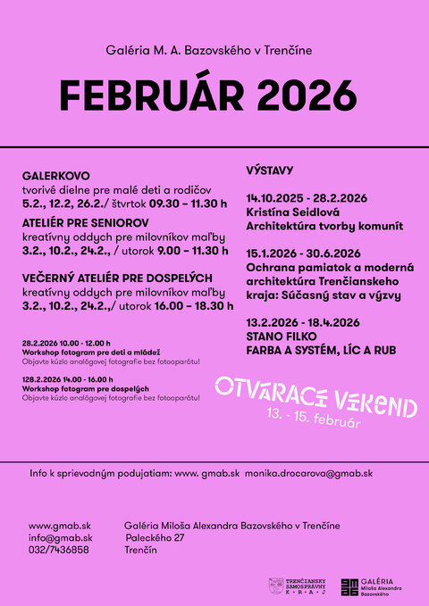 Pozývame Vás na sprievodné podujatia v mesiaci február