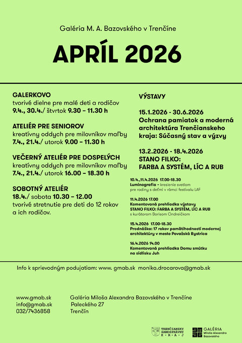 Pozývame Vás na sprievodné podujatia v mesiaci Apríl