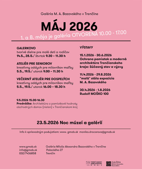 Pozývame Vás na sprievodné podujatia v mesiaci Máj