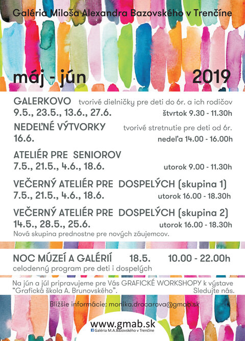 Pozývame Vás na sprievodné podujatia máj - jún Pozývame Vás na sprievodné podujatia máj - jún