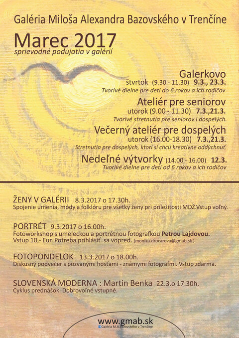 Pozývame Vás na tvorivé podujatia v marci Pozývame Vás na tvorivé podujatia v marci