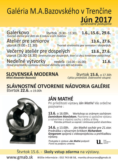 Pozývame Vás na tvorivé podujatia v júni Pozývame Vás na tvorivé podujatia v júni