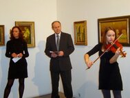Vernisáž výstavy Miloša Alexandra Bazovského v priestoroch Slovenského inštitútu v Prahe.
