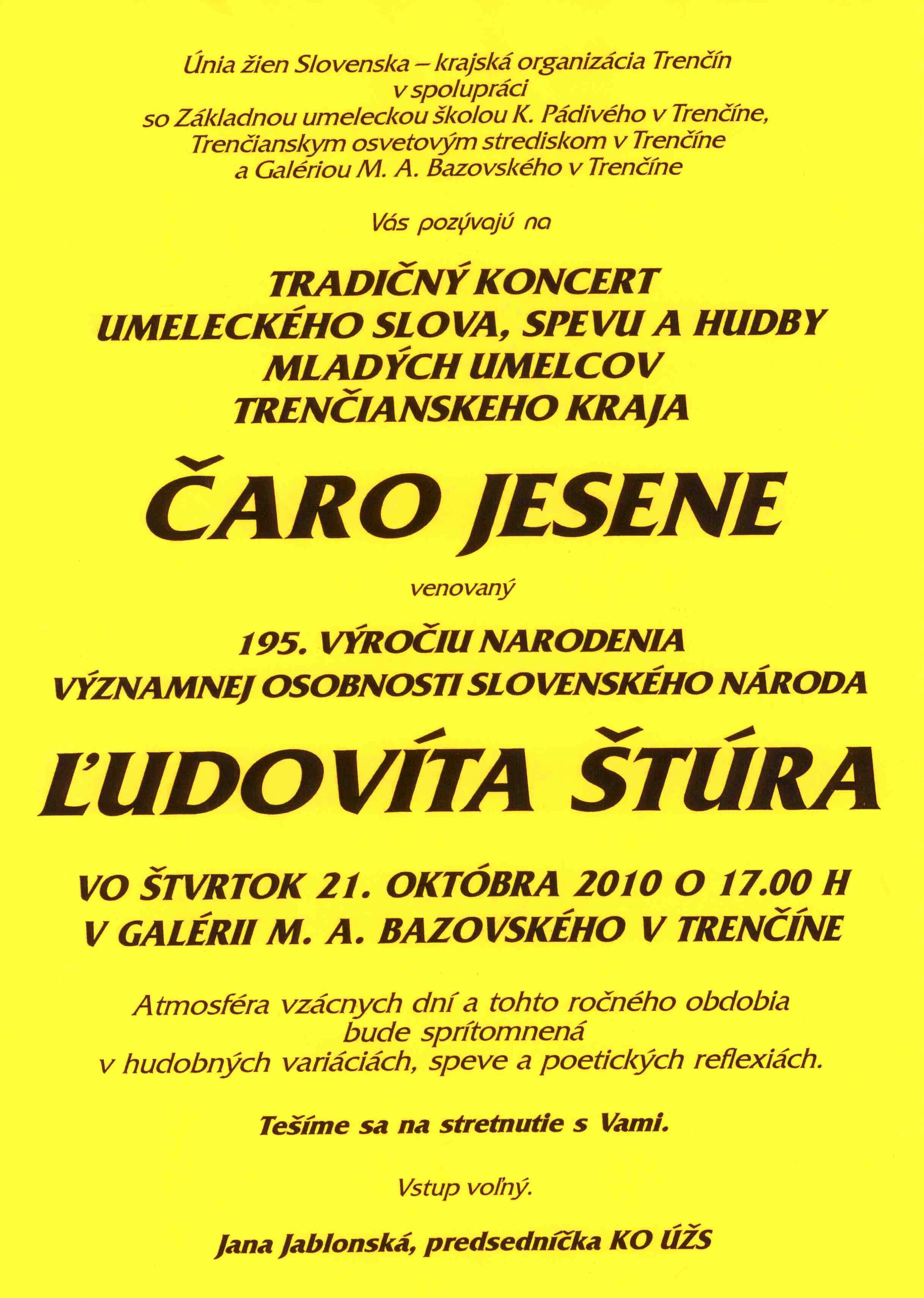 Čaro jesene - pozvánka Čaro jesene - pozvánka
