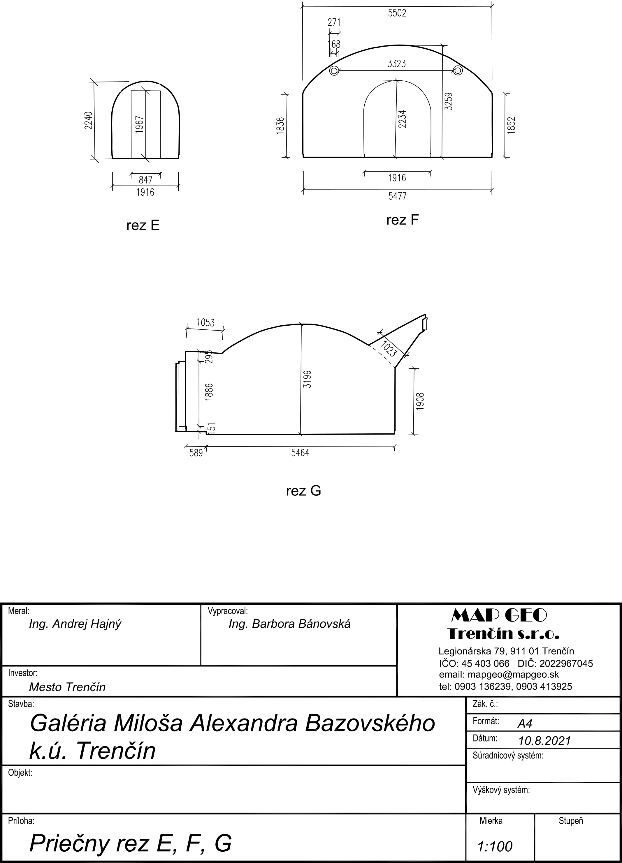 Orientačný pôdorysný plán - Rez_E_F_G